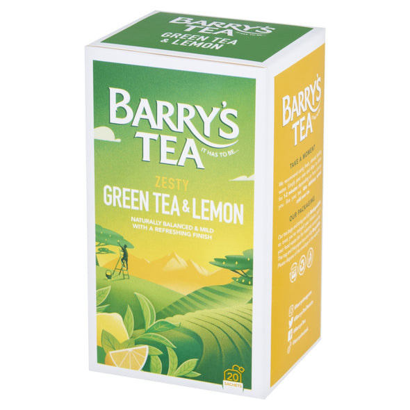 GREEN TEA WITH LEMON 20 STRING & TAG TEABAGS
