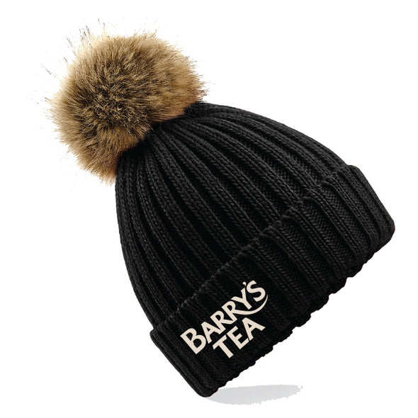 Barry's Tea Bobble Beanie Hat in Black