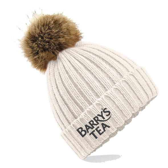 Barry's Tea Bobble Beanie Hat in Oatmeal